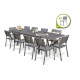 Ensemble table et chaises de jardin extensible en aluminium STOCKHOLM Anthracite 12 personnes DCB GARDEN