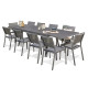 Ensemble table et chaises de jardin extensible en aluminium STOCKHOLM Anthracite 10 personnes DCB GARDEN
