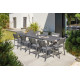 Ensemble table et chaises de jardin extensible en aluminium STOCKHOLM Anthracite 10 personnes DCB GARDEN