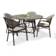 Ensemble table ronde et fauteuils de jardin en imitation bambou pour 4 personnes DCB Garden USHUAIA