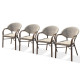 Ensemble table ronde et fauteuils de jardin en imitation bambou pour 4 personnes DCB Garden USHUAIA