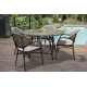 Ensemble table ronde et fauteuils de jardin en imitation bambou pour 4 personnes DCB Garden USHUAIA