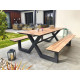 Table salon de jardin en aluminium pour 6/8 personnes Paris Garden VANCOUVER anthracite