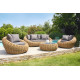 Salon de jardin design bas en résine tressée Paris Garden 5 places marron MOOREA