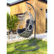 Fauteuil suspendu de jardin samoa en résine tressée avec coussin DCB Garden