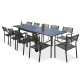Ensemble table et fauteuils de jardin en aluminium anthracite 10 personnes City Garden Gaston