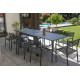 Ensemble table et fauteuils de jardin en aluminium anthracite 10 personnes City Garden Gaston
