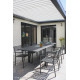 Ensemble table et fauteuils de jardin en aluminium anthracite 4 personnes City Garden Gaston