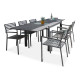 Ensemble table et fauteuils de jardin en aluminium anthracite 6 personnes City Garden Gaston