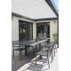 Ensemble table et fauteuils de jardin en aluminium anthracite 6 personnes City Garden Gaston