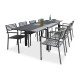 Ensemble table et fauteuils de jardin en aluminium anthracite 8 personnes City Garden Gaston