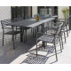 Ensemble table et fauteuils de jardin en aluminium anthracite 8 personnes City Garden Gaston