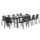 Ensemble table et chaises de jardin en aluminium DCB Garden 10 personnes noir Miami