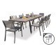 Ensemble table et chaises de jardin extensible en céramique STOCKHOLM Anthracite 12 personnes DCB GARDEN