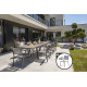 Ensemble table et chaises de jardin extensible en céramique STOCKHOLM Anthracite 12 personnes DCB GARDEN