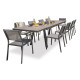 Ensemble table et chaises de jardin extensible en céramique STOCKHOLM Anthracite 10 personnes DCB GARDEN