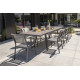 Ensemble table et chaises de jardin extensible en céramique STOCKHOLM Anthracite 10 personnes DCB GARDEN
