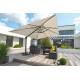 Parasol de jardin déporté gris SEVILLA 4x3m en aluminium et toile polyester DCB GARDEN