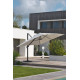 Parasol de jardin déporté gris SEVILLA 4x3m en aluminium et toile polyester DCB GARDEN