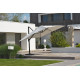 Parasol de jardin déporté gris SEVILLA 4x3m en aluminium et toile polyester DCB GARDEN