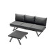 Salon de jardin bas inclinable aluminium/Sunproof 6 personnes Auckland - Sieger Exclusiv Passion