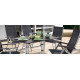 Ensemble table et fauteuils de jardin inclinable et pliable aluminium/Textilux 6 personnes Bodega - Sieger