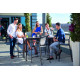 Ensemble haut table et fauteuils de jardin aluminium/Textilux 4 personnes Bozen Barset - Sieger Exclusiv