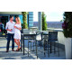 Ensemble haut table et fauteuils de jardin aluminium/Textilux 4 personnes Bozen Barset - Sieger Exclusiv