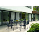 Ensemble table et fauteuils de jardin aluminium/Textilux 6 personnes Bozen - Sieger Exclusiv
