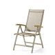 Ensemble table et fauteuils de jardin pliant aluminium/Teck certifié 4 personnes Cadiz - Sieger