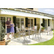 Ensemble table et fauteuils de jardin pliant aluminium/Teck certifié 4 personnes Cadiz - Sieger