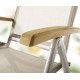 Ensemble table et fauteuils de jardin pliant aluminium/Teck certifié 4 personnes Cadiz - Sieger
