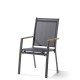 Fauteuil salon de jardin empilable aluminium/Teck certifié Cadiz - Sieger