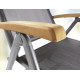 Grand fauteuil salon de jardin pliant inclinable aluminium/Teck certifié Cadiz - Sieger
