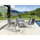 Ensemble table et fauteuils de jardin pliant aluminium/Textilux 6 personnes Calvi - Sieger Exclusiv