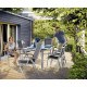 Ensemble table et fauteuils de jardin pliant aluminium/Textilux 6 personnes Calvi - Sieger Exclusiv