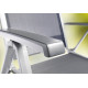 Grand fauteuil salon de jardin pliant inclinable aluminium/Textilux Calvi - Sieger Exclusiv