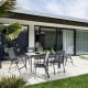 Ensemble table et fauteuils de jardin pliant aluminium/Textilux 6 personnes Calvi - Sieger Exclusiv