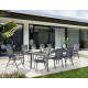 Ensemble table et fauteuils de jardin extensible aluminium/Textilux 10 personnes Calvi - Sieger Exclusiv