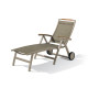 Bain de soleil design inclinable aluminium/Teck certifié Catena - Sieger Exclusiv