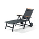 Bain de soleil design inclinable aluminium/Teck certifié Catena - Sieger Exclusiv