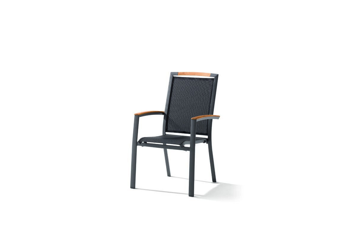 Fauteuil salon de jardin empilable aluminium/Teck certifié Catena - Sieger Exclusiv Fauteuil salon de jardin empilable aluminium/Teck certifié Catena - Sieger Exclusiv
