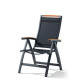 Grand fauteuil salon de jardin pliant inclinable aluminium/Teck certifié Catena - Sieger Exclusiv