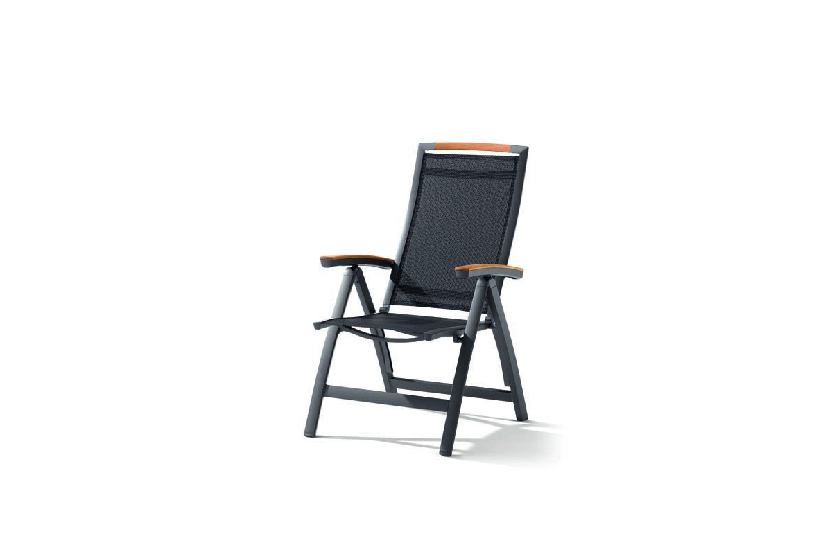 Grand fauteuil salon de jardin pliant inclinable aluminium/Teck certifié Catena - Sieger Exclusiv Grand fauteuil salon de jardin pliant inclinable aluminium/Teck certifié Catena - Sieger Exclusiv