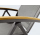 Grand fauteuil salon de jardin pliant inclinable aluminium/Teck certifié Catena - Sieger Exclusiv