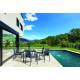 Ensemble table et fauteuils de jardin aluminium/Textilux 6 personnes Lagos - Sieger Exclusiv