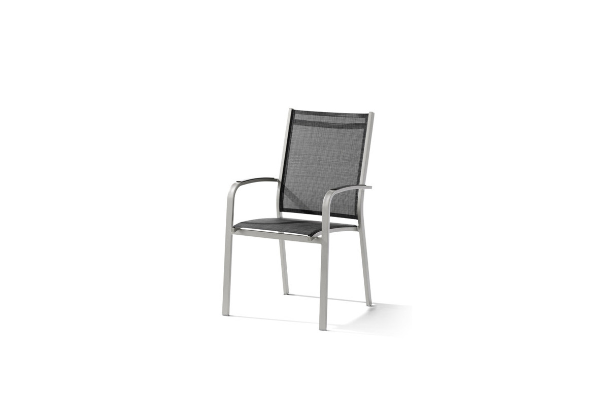 Fauteuil salon de jardin empilable aluminium/Textilux Meran - Sieger Fauteuil salon de jardin empilable aluminium/Textilux Meran - Sieger