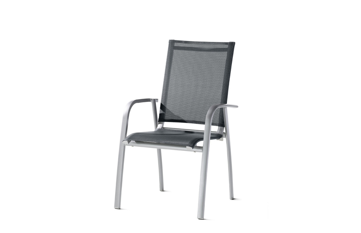 Fauteuil salon de jardin empilable aluminium/Textilux Padua - Sieger Exclusiv Fauteuil salon de jardin empilable aluminium/Textilux Padua - Sieger Exclusiv