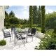 Ensemble table et fauteuils de jardin pliant aluminium/Textilux 6 personnes Royal - Sieger Exclusiv