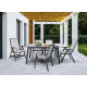Ensemble table et fauteuils de jardin pliant aluminium/Textilux 6 personnes Royal - Sieger Exclusiv